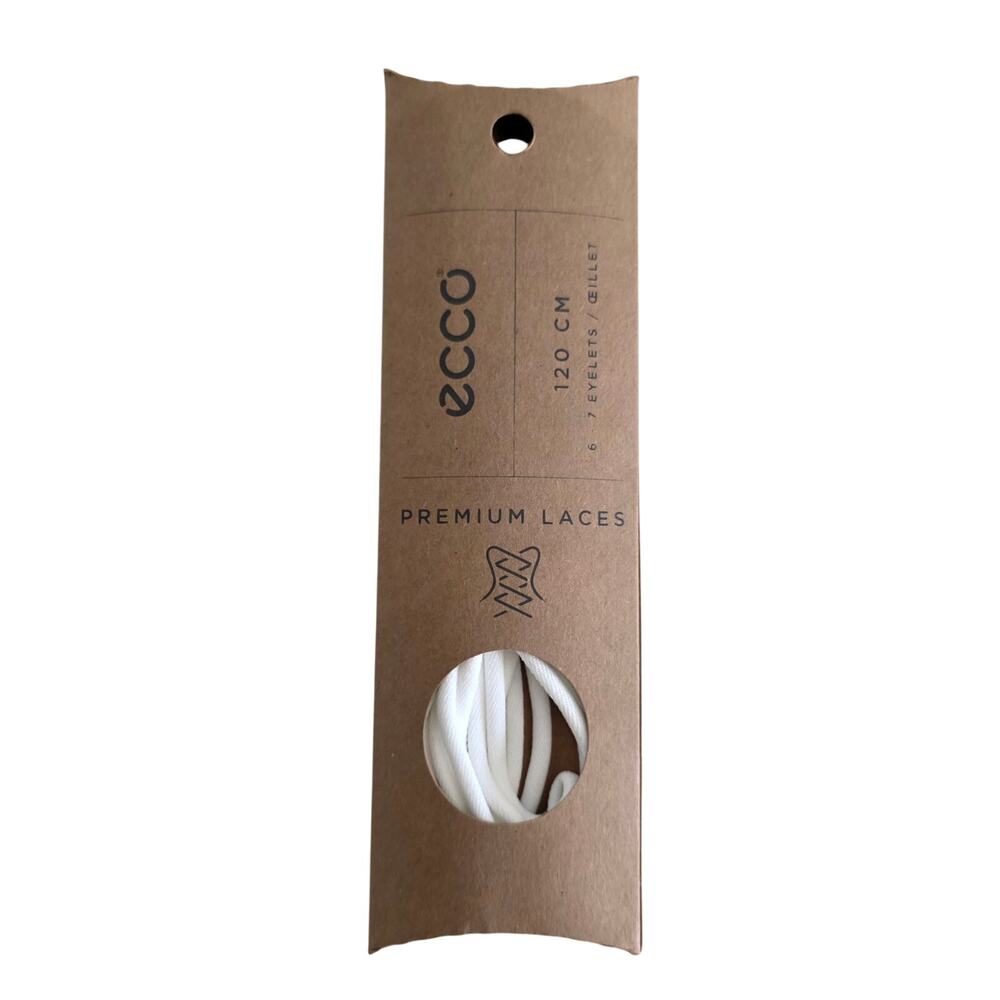 ECCO White Sporty Round Shoe Laces 120 cm (47”) 100% Polyester – New
